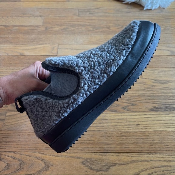 NEW Greys Mens Sherpa Fleece Slipper Boot P73016 Grey Black Size 8 NWOT - Picture 4 of 7